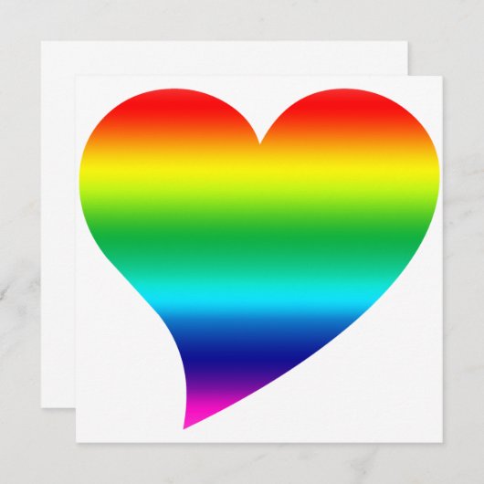プライドレインボーグラディエントハートバレンタインデーのカード (正面/裏面)