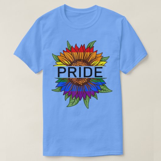 プライドレインボーサンフラワーフラッグプライドLGBTプライドモン Tシャツ (デザイン正面)