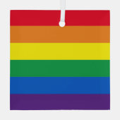 プライドレインボーストライプカラーゲイ国旗 ガラスオーナメント (裏面)