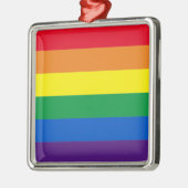 プライドレインボーストライプカラーゲイ国旗 メタルオーナメント (左)