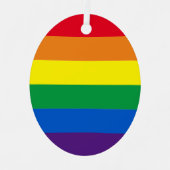 プライドレインボーストライプカラーゲイ国旗 メタルオーナメント (正面)