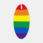 プライドレインボーストライプカラーゲイ国旗 メタルオーナメント (正面左)