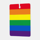 プライドレインボーストライプカラーゲイ国旗 メタルオーナメント (正面左)