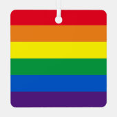 プライドレインボーストライプカラーゲイ国旗 メタルオーナメント (裏面)