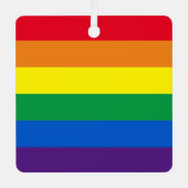 プライドレインボーストライプカラーゲイ国旗 メタルオーナメント (正面)