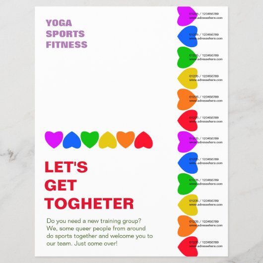 プライドレインボーハートラインフライヤー チラシ (正面)