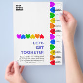 プライドレインボーハートラインフライヤー チラシ (手)