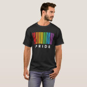 プライドレインボーバーコードLGBTQIA+ Tシャツ (正面フル)