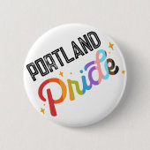 プライドレインボーピンシティスタンプ – ポートランドOR 缶バッジ (正面)