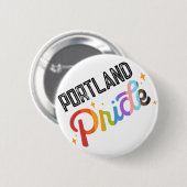 プライドレインボーピンシティスタンプ – ポートランドOR 缶バッジ (正面&裏面)