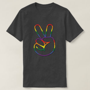 プライドレインボーピースサイン概要 Tシャツ