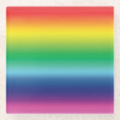 プライドレインボーフラッグカラーlgbt ガラスコースター (正面)