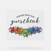 プライドレインボーフラワーズLGBTサインゲストブック アクリルサイン (正面)