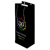 プライドレインボーブラック30今日または任意の年齢の誕生日 ワインギフトバッグ (裏面アングル)