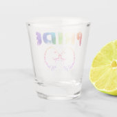 プライドレインボーライオンのアウトライン（透明） ショットグラス (裏面)