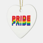 プライドレインボーレトロカラーゲイハートクリスマス セラミックオーナメント (左)