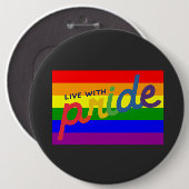 プライドレインボー国旗のボタン 缶バッジ (正面&裏面)