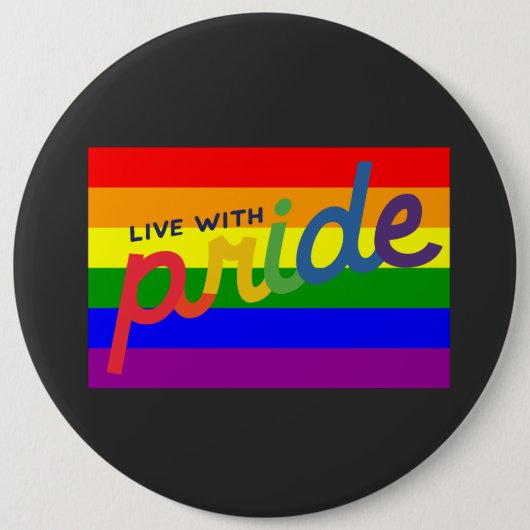 プライドレインボー国旗のボタン 缶バッジ (正面)
