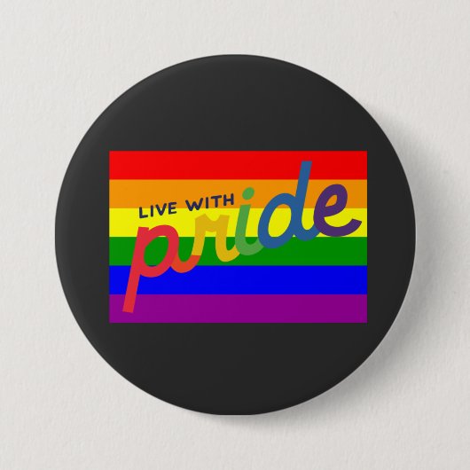 プライドレインボー国旗のボタン 缶バッジ (正面)