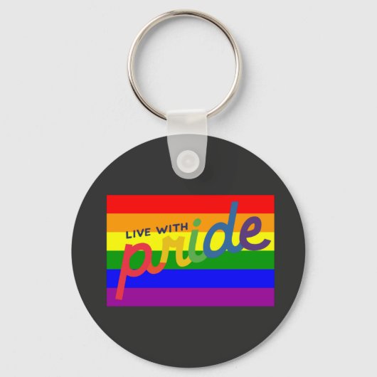 プライドレインボー旗 キーホルダー (正面)