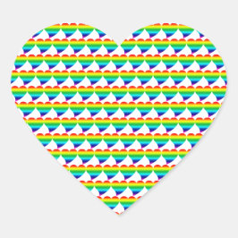 プライドレインボーlgbtハートパターン白い背景 ハートシール