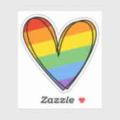 プライドレインボーLGBTQハート結婚ズ シール (シート)