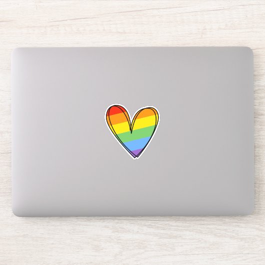 プライドレインボーLGBTQハート結婚ズ シール (コンピューター)