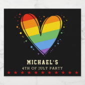 プライドレインボーLGBTQハート結婚ズ ビールラベル (シングルラベル)