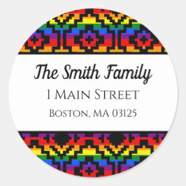 プライドレインボーLGBTQ幾何学差出人住所 ラウンドシール