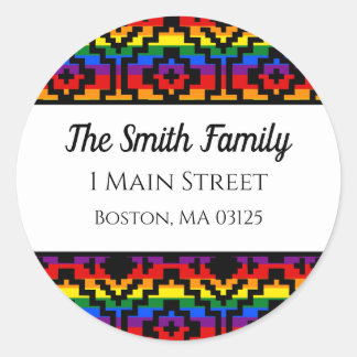 プライドレインボーLGBTQ幾何学差出人住所 ラウンドシール