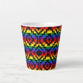 プライドレインボーLGBTQ幾何学模様 カフェラテマグ (正面)