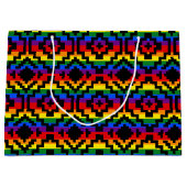 プライドレインボーLGBTQ幾何学模様 ラージペーパーバッグ (正面)