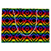プライドレインボーLGBTQ幾何学模様 ラージペーパーバッグ (裏面)