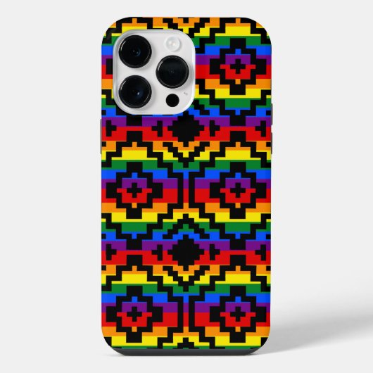 プライドレインボーLGBTQ幾何学模様 iPhoneケース (裏面)