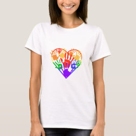 プライドレインボーLGBTQ+カラフルハート Tシャツ