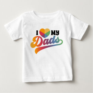プライドレインボーLGBTQ IラブマイパパTシャツ ベビーTシャツ