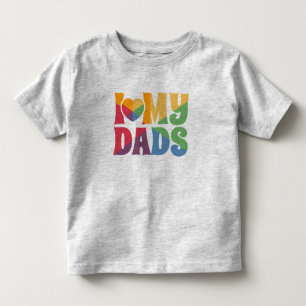 プライドレインボーLGBTQ I Love Myパパ トドラーTシャツ