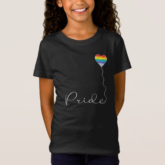プライドレインボーLGBTQIAハートバルーンシャツ Tシャツ (正面)