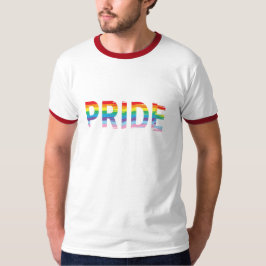 プライドレインボーLGBTQIA国旗クール、リンガーTシャツ Tシャツ