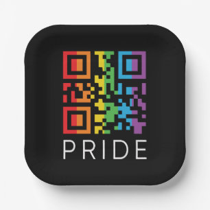 プライドレインボーQRコードLGBTQIA+ ペーパープレート