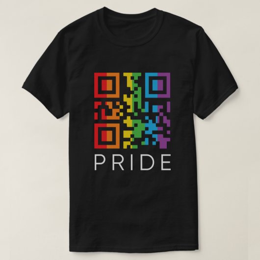 プライドレインボーQRコードLGBTQIA+ Tシャツ (デザイン正面)