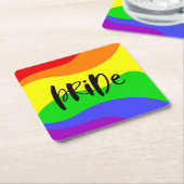 プライドレインモダンボー スクエアペーパーコースター (アングル)