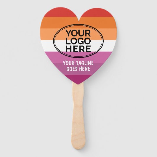 プライドレズビアン国旗(2018)カスタムのロゴ ハンドファン (裏面)