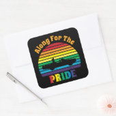 プライドレトロ70のレインボーサンセットお尻に沿って スクエアシール (封筒)