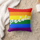 プライドロゴLGBTゲイプライド6ストライプレインボー国旗 クッション (ブランケット)