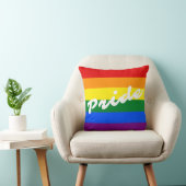 プライドロゴLGBTゲイプライド6ストライプレインボー国旗 クッション (椅子)