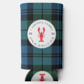 プライド任意の大事な行事ファミリーロブスター沸騰タータンチェック スリム缶クーラー (裏面)