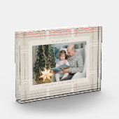 プライド伝統的コージーベージュキャビンクリスマスギフト フォトブロック (左)