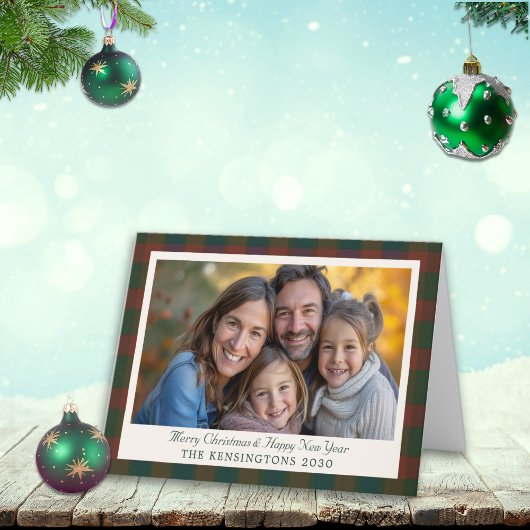 プライド伝統的/タータンチェック折り畳みクリスマスカード シーズンカード