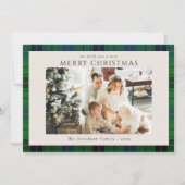 プライド写真カスタムタータンチェッククリスマス シーズンカード (正面)